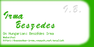 irma beszedes business card